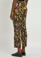 Julia Heuer Jack Kristall Plissé Satin Trousers Green