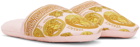 Versace Underwear Pink Baroque Slippers