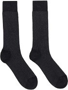 Ferragamo Gray Medium Gancini Socks