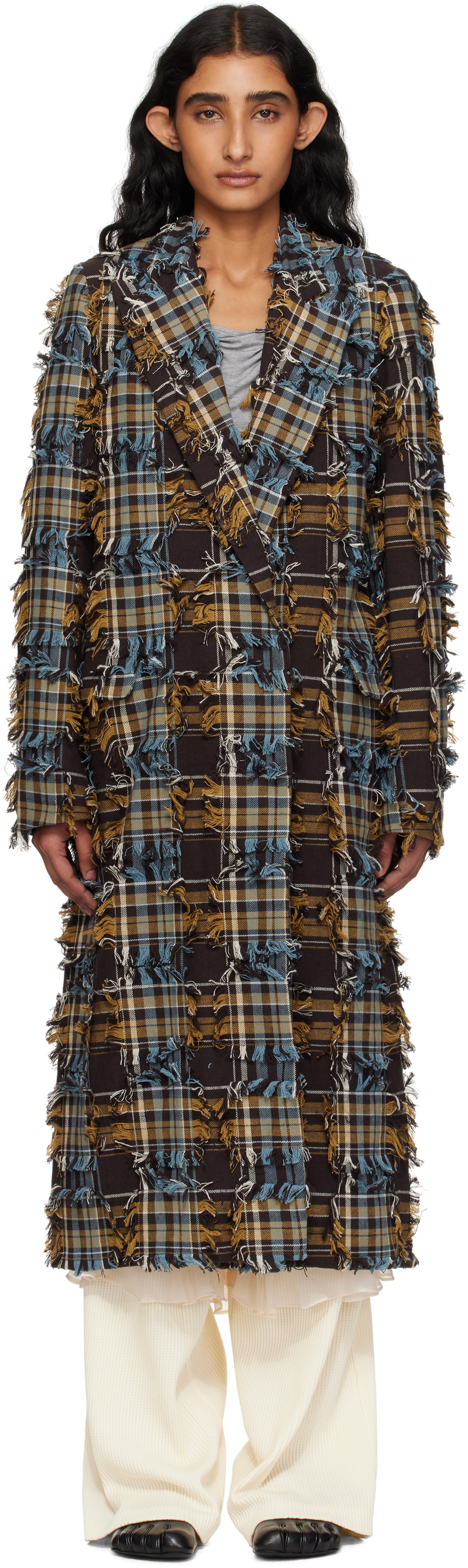 Collina Strada Brown & Blue Wolverine Coat