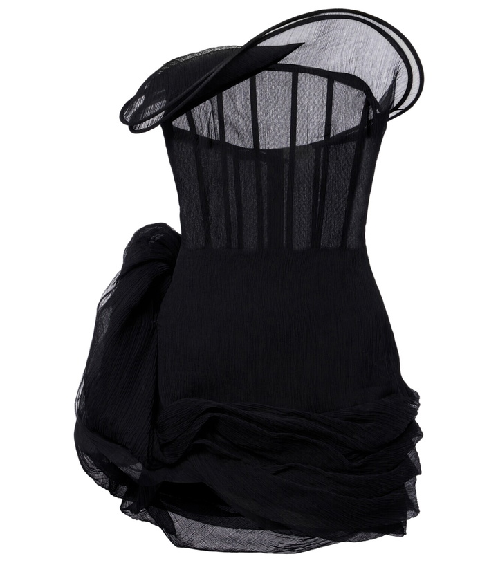 Photo: Magda Butrym Floral-appliqué tulle corset dress