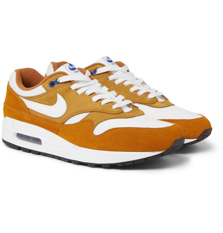 Photo: Nike - atmos Air Max 1 Premium Retro Suede, Nubuck and Mesh Sneakers - Men - Brown