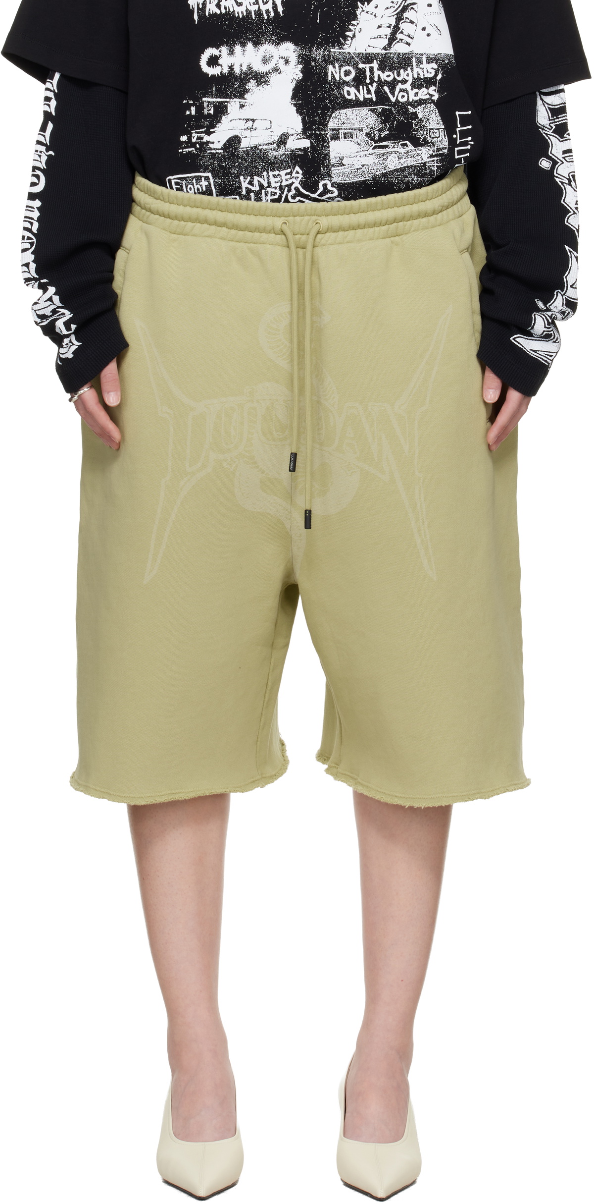 LU'U DAN Green Zoku Shorts