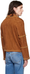 Meryll Rogge Brown Studded Suede Jacket