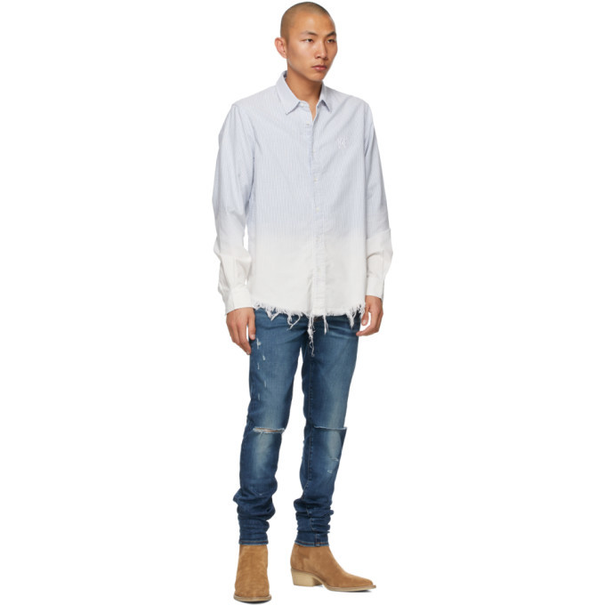 Amiri アミリ ブルーブリーチ オックスフォードシャツ AMIRI Blue Bleach Oxford Shirt Amiri