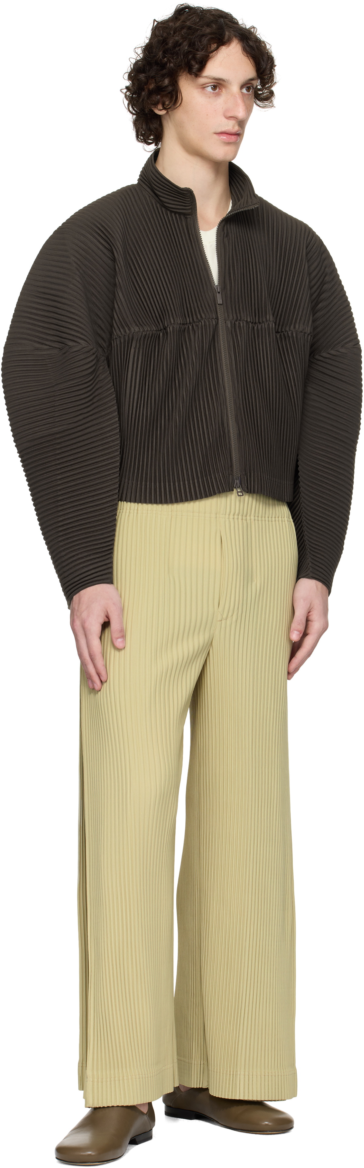 HOMME PLISSÉ ISSEY MIYAKE Brown Kinetic Sculpture Jacket