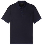 Dunhill - Herringbone-Knit Mulberry Silk Polo Shirt - Navy