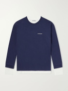 Acne Studios - Layered Logo-Embroidered Cotton-Jersey Sweatshirt - Blue