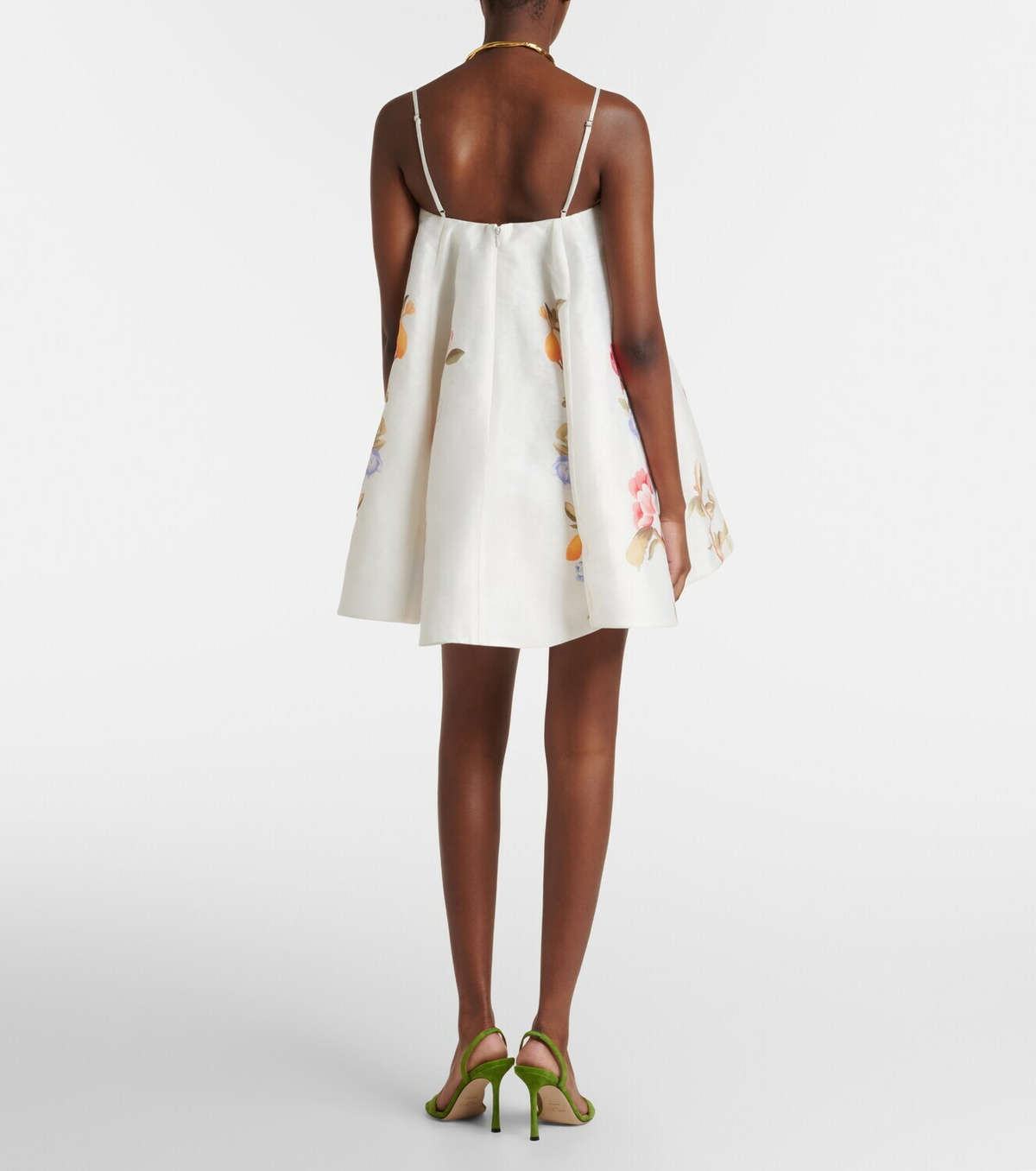 Leo Lin Caitlin floral linen-blend minidress