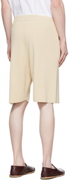 AURALEE Off-White Rib Knit Twist Shorts