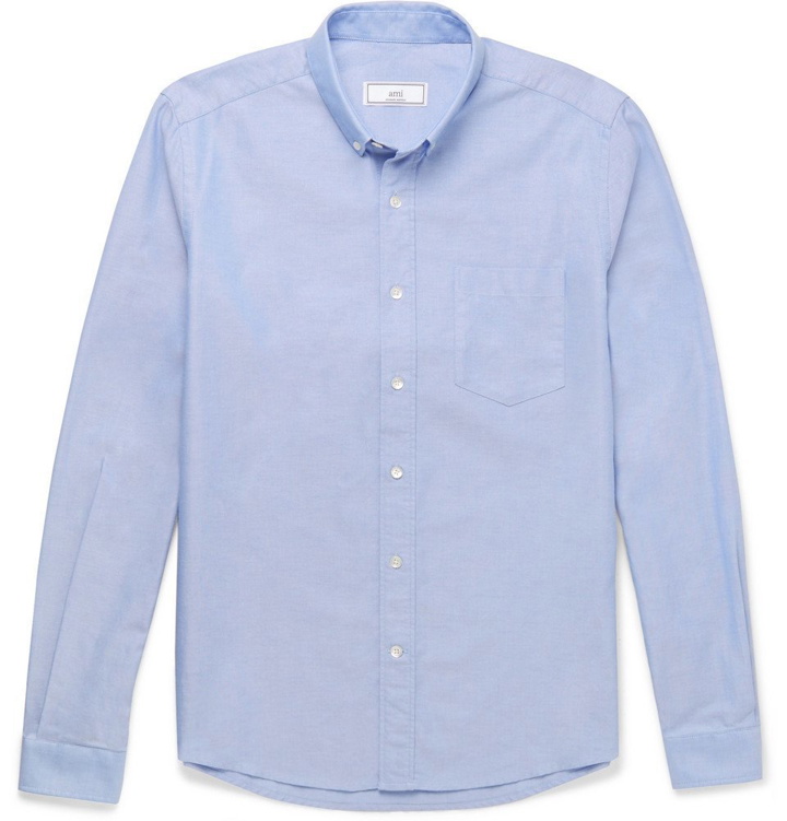 Photo: AMI - Slim-Fit Button-Down Collar Cotton Oxford Shirt - Blue