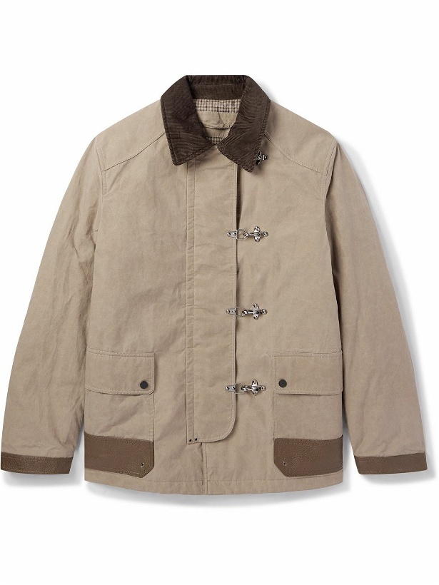 Photo: Purdey - Latch Corduroy and Leather-Trimmed Cotton-Canvas Coat - Neutrals
