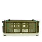 HAY Medium Recycled Mix Colour Crate in Olive Dark Mint