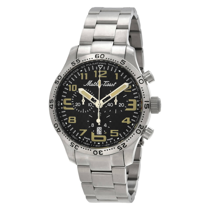 Photo: Mathey-Tissot Type 21 Titanium Chronograph Quartz Black Dial Mens Watch H1821CHT3