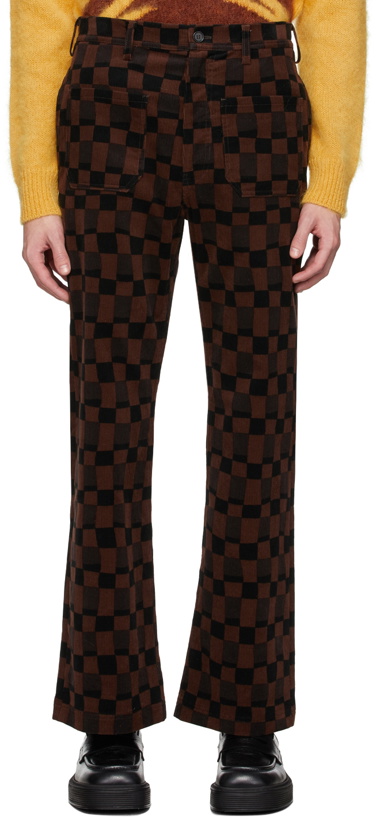 Photo: Marni Brown & Black Corduroy Check Trousers