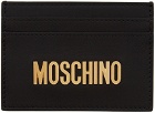 Moschino Black Metallic Logo Card Holder