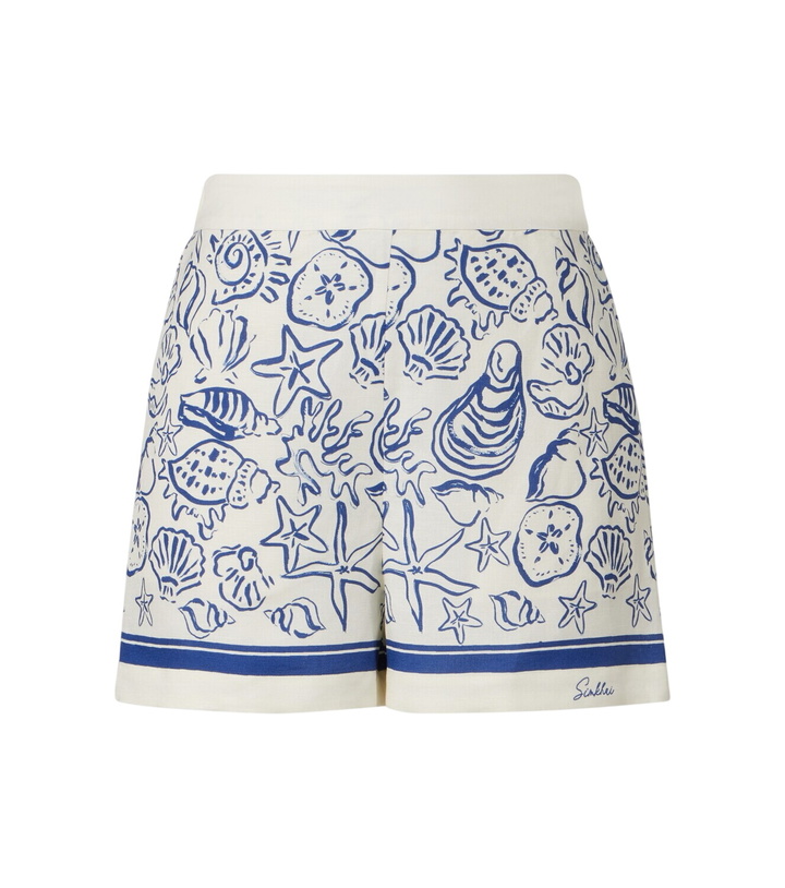 Photo: Simkhai Keaton printed linen-blend shorts