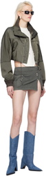 Dion Lee Khaki Crop Bomber Jacket