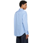 Burberry Blue Relaxed Fit Striped Cotton Shirt