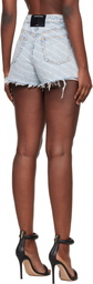 Alexander Wang Blue Denim Bite Logo Shorts