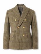 Incotex - Incotex Double-Breasted Prince of Wales Checked Wool Blazer - Brown