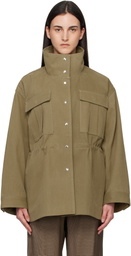 Róhe Khaki Sculptural Safari Jacket