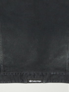 Balenciaga - adidas Oversized Distressed Striped Denim Jacket - Black