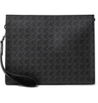 Dunhill - Leather-Trimmed Logo-Print Coated-Canvas Pouch - Black
