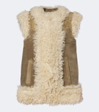 Etro Shearling-lined embroidered vest