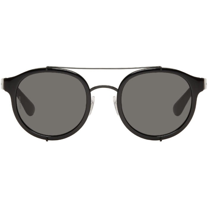 Photo: Dolce and Gabbana Black Top Bar Sunglasses 