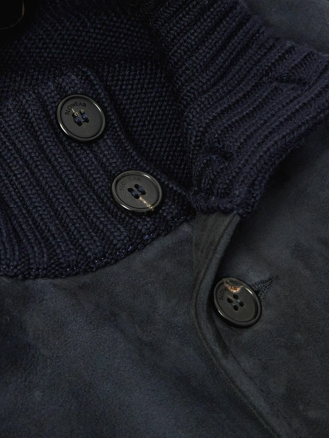 Incotex - Virgin Wool-Trimmed Suede Jacket - Blue