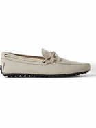 Tod's - City Gommino Full-Grain Nubuck Driving Shoes - Neutrals