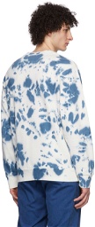 A.P.C. White & Blue Tie-Dye Olivier Sweatshirt
