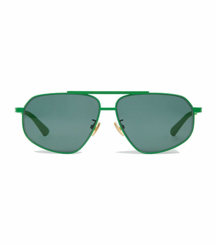 Photo: Bottega Veneta - Metal-frame aviator sunglasses