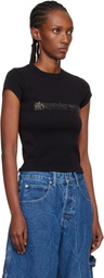 Alexander Wang Black Crystal Logo Cotton Baby T-shirt