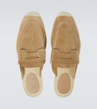 Christian Louboutin Flat Crosta suede espadrille slides
