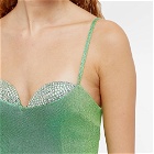 AREA NYC Women's Crystal Cup Mini Dress in Green