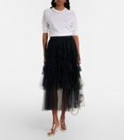 Simone Rocha Embellished wool and silk top