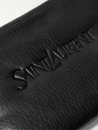 SAINT LAURENT - Logo-Debossed Textured-Leather Pouch
