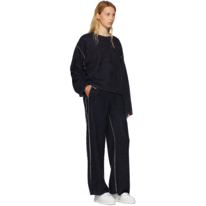 MM6 Maison Martin Margiela Blue Sparkling Knit Lounge Pants MM6