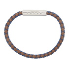 Marni Navy and Brown Braided Leather Bracelet