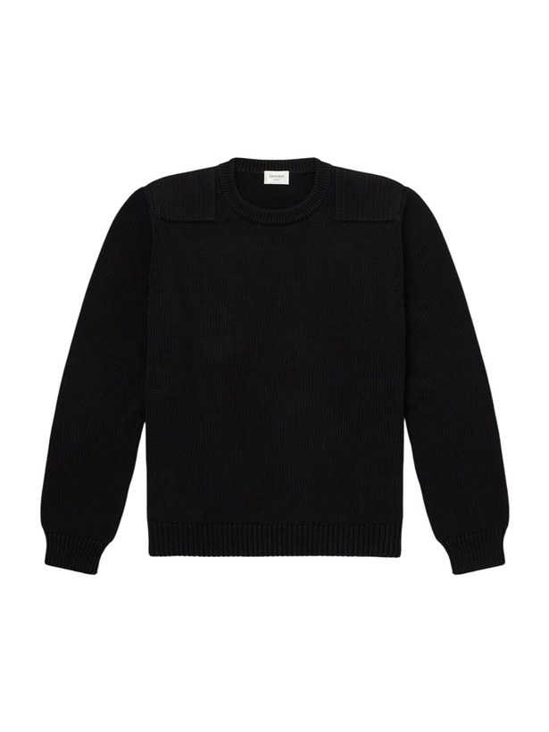 Photo: SAINT LAURENT - Waffle-Knit Cotton Sweater - Black