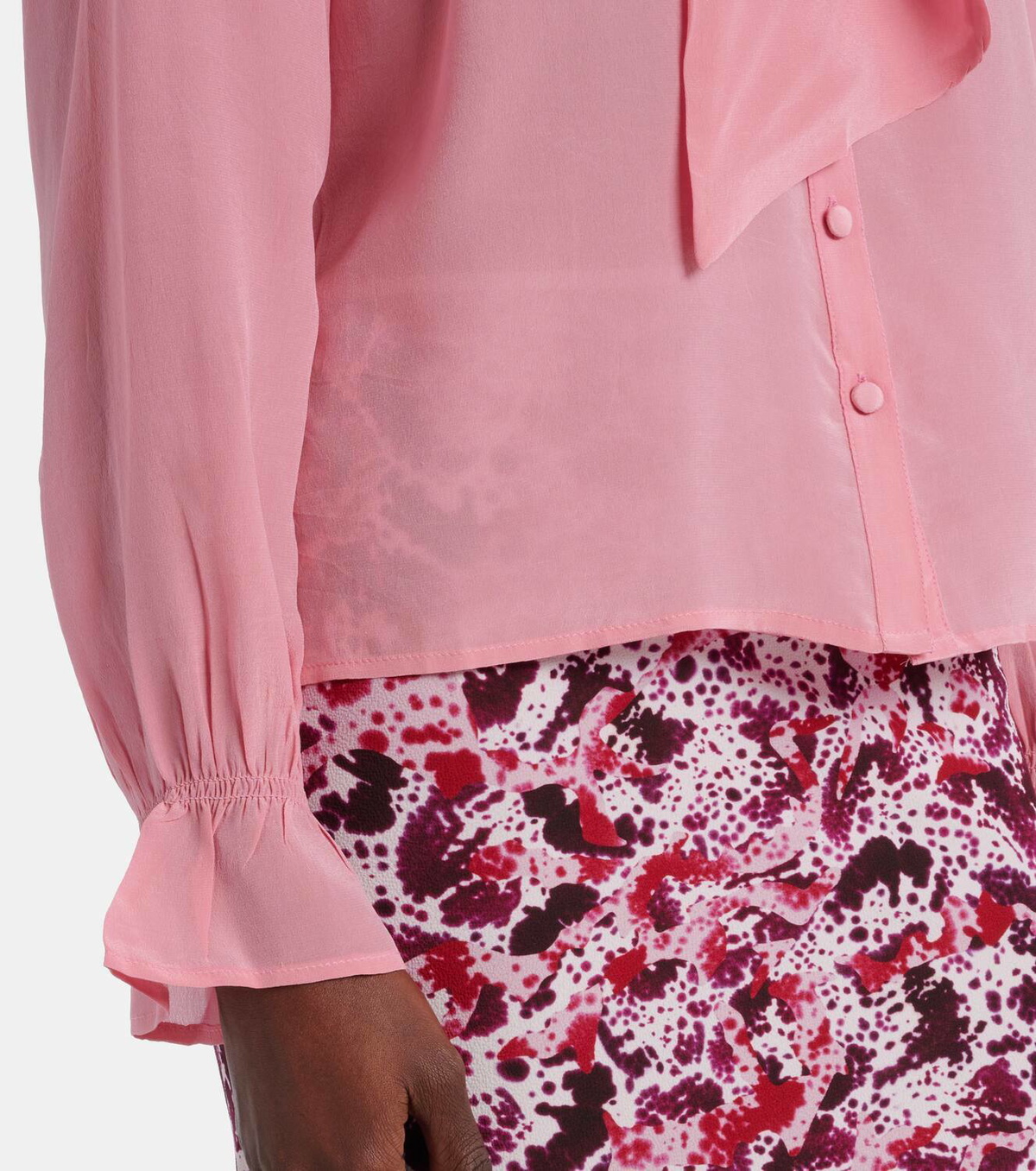 Rixo Wilhelmina tie-neck silk blouse