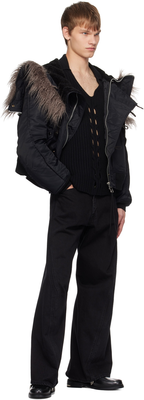 NVRFRGT Black V-Neck Sweater