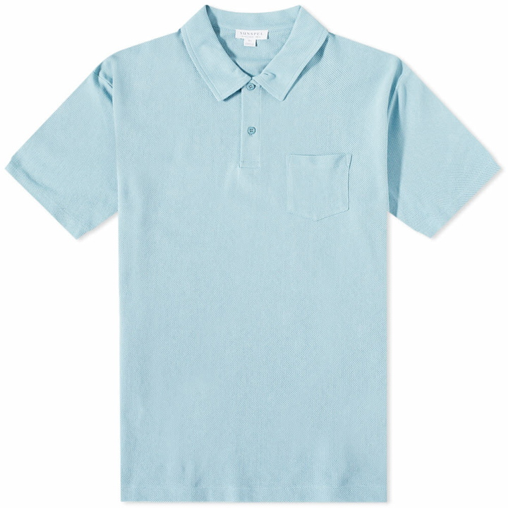 Photo: Sunspel Men's Riviera Polo Shirt in Storm Blue