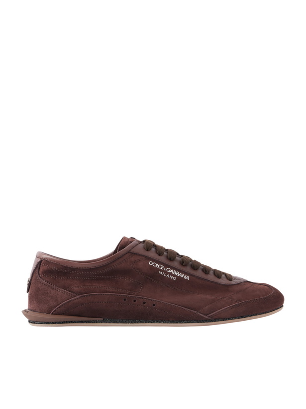 Photo: Dolce&Gabbana - Leather-Trimmed Suede Sneakers - Brown