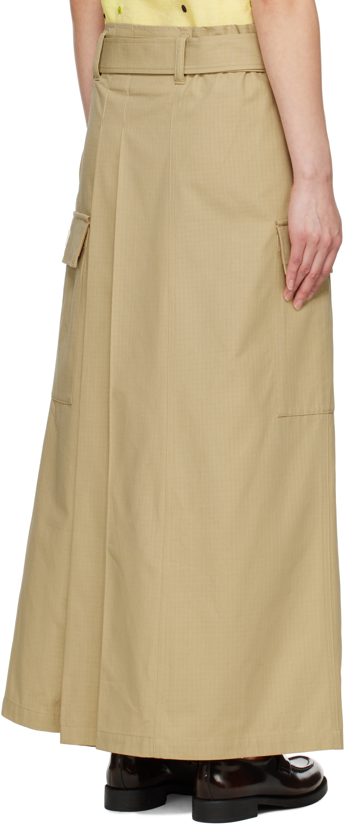 Kenzo Beige Kenzo Paris Cargo Cotton Ripstop Maxi Skirt