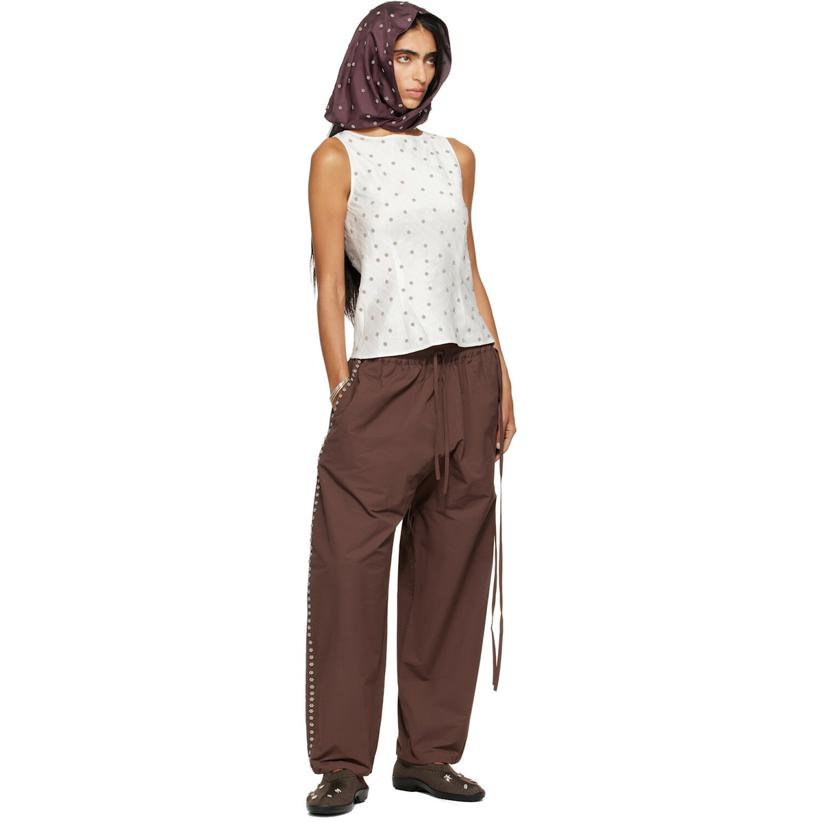 RESCHA SSENSE Exclusive Burgundy Dolly Scarf