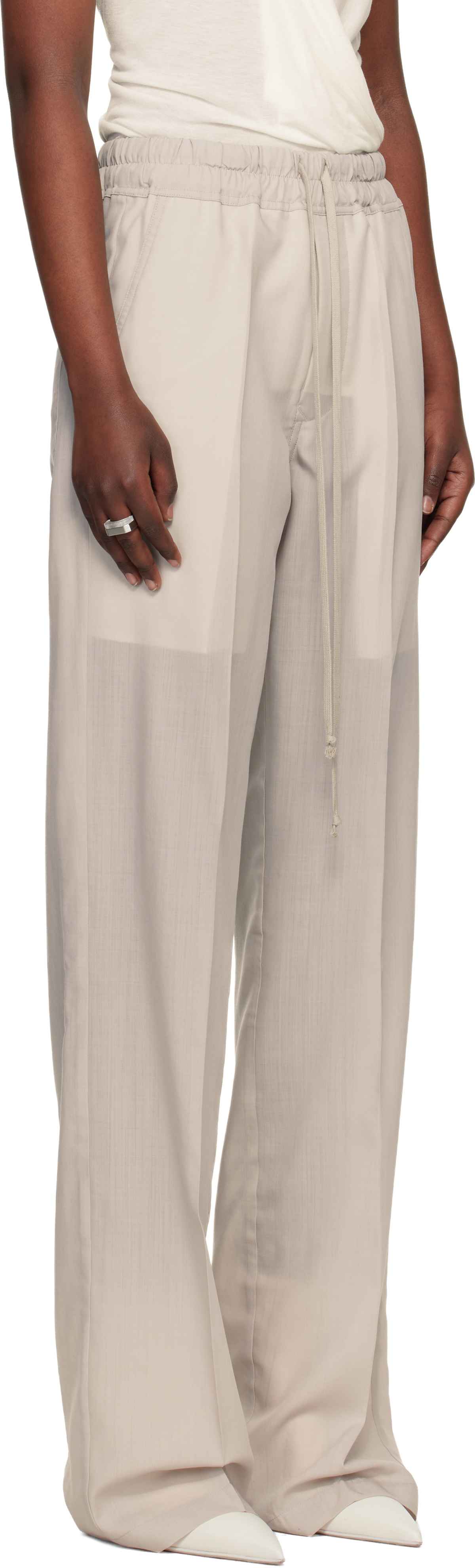 Rick Owens Off-White Temple Dietrich Drawstring Lounge Pants