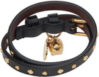 Alexander McQueen Black & Gold Double Wrap Bracelet